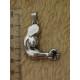 Skull with Ruby eyes steel pendant