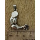 Skull with Ruby eyes steel pendant